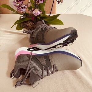 Women's Gray Athletic Sneakers with Pink & Purple Accents